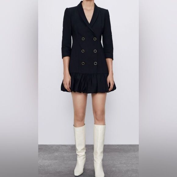 Zara Black Double-Breasted Blazer Dress size small - Picture 1 of 10